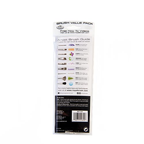 Royal & Langnickel Royal Zip N' Close Gold Taklon Glaze Wash 3-Piece Brush Set Royal & Langnickel