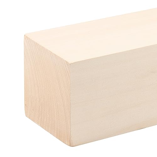 MUKCHAP 4 PCS 6 x 3 x 3 Inch Basswood Carving Blocks, Whittling Wood Blocks, Unfinished Basswood Carving Blocks for Beginners, DIY Crafting, MUKCHAP