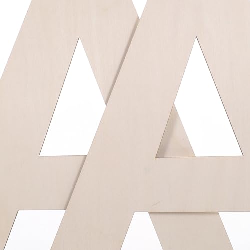 VOSAREA 2pcs Decor Unfinished Letters Cutouts DIY Sign Unfinished Wooden Letter Blank Craft Wooden Letters Wooden Craft Letter Sign Wooden Product VOSAREA
