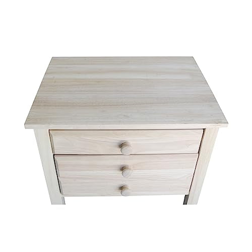 International Concepts Accent Table with Drawers Unfinished IC International Concepts