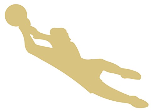 Soccer Player Cutout Unfinished Wood Sports Decor Door Hanger Kids Room Locker Room Decor MDF Shaped Canvas Style 3 Diverse Woodworking