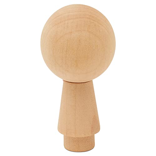 Unfinished Peg Dolls, Wooden Figurines for Crafts and Ornaments, Boys, Pack of 5 2-3/4 Inch Kokeshi Blank Wooden Dolls by Woodpeckers Woodpeckers