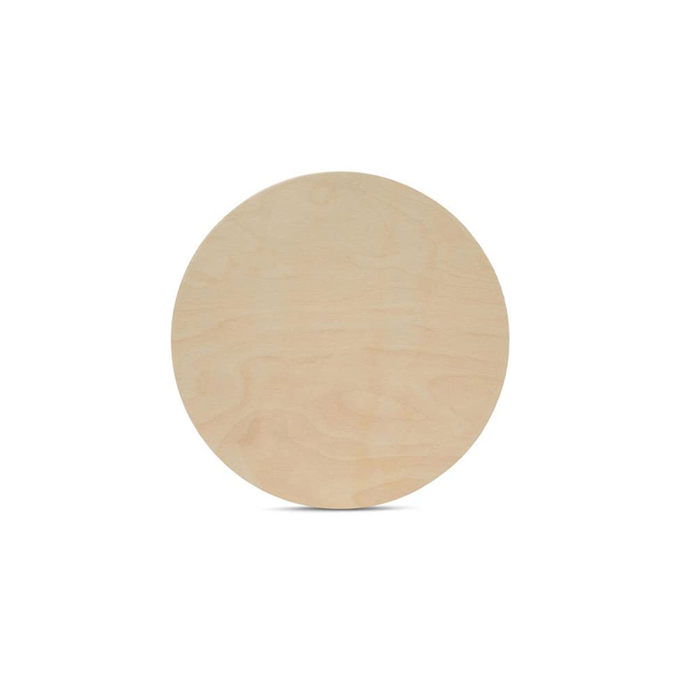 Wood Circle Disc 5 inch Diameter, 1/2 inch Thick, Birch Plywood, Pack of 10 Unfinished Round Wooden Circles for Crafts by Woodpeckers Woodpeckers