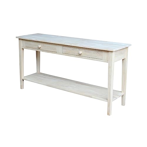 IC International Concepts Spencer Server Extended Length Console Table, Unfinished IC International Concepts