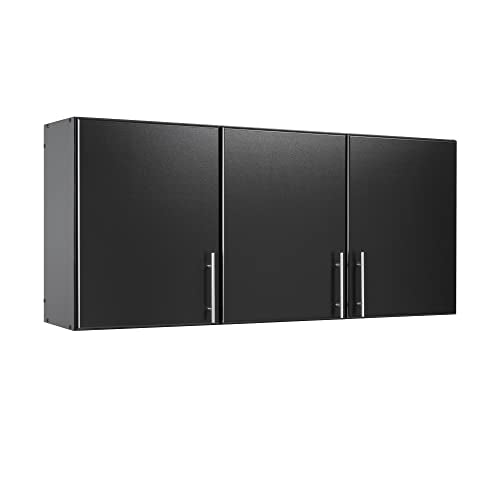 Prepac Elite 54" Wall Cabinet, Black Storage Cabinet, Bathroom Cabinet, Pantry Cabinet with 2 Adjustable Shelves 12" D x 54" W x 24" H, BEW-5424 Prepac