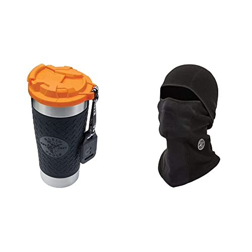 Klein Tools 20 oz. Tumbler with Flip-top Lid + Wind Proof Hinged Balaclava Klein Tools