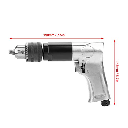 Air Tool Drillpistol Drills, 1/2" Pneumatic Air Drill, 700rpm CW/CCW Handle Type Reversible Variable Speed Drilling Tool Engraving Grinder with Yosoo