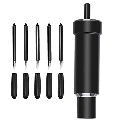 Deep Cut Housing +5 Pcs Deep-Point Blade, AUNKZL Replacement Deep Cut Blade Suitable for Explore Air One/Air/Air 2/ Air 3 / Maker/Maker 3 Cut