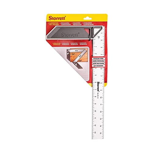 Starrett Stainless Steel Carpenters Square, 14-Inch, Precision Etched Graduations, Rust-Resistant, Robust Build K53-14-N Starrett