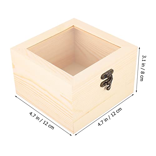 BESPORTBLE 2pcs Box Wooden Storage Box Earring Holder Jewelry Organizer Tray Makeup Wooden Treasure Containers Decorative Storage Bins with Lids BESPORTBLE