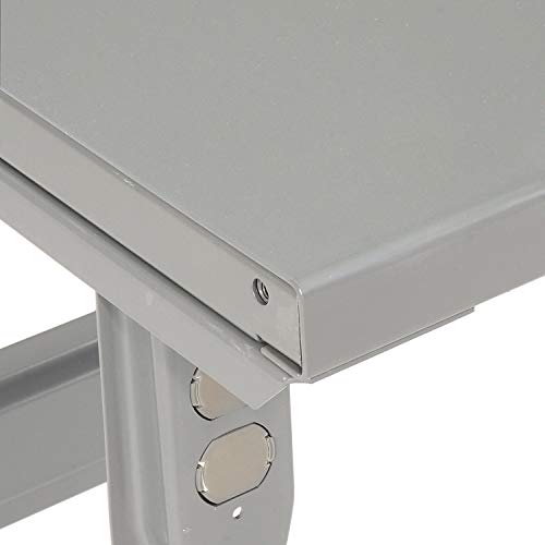 Global Industrial Fixed Height Workbench C-Channel Flared Leg, Steel Square Edge, 72" W x 30" D x 34" H, Gray Global Industrial
