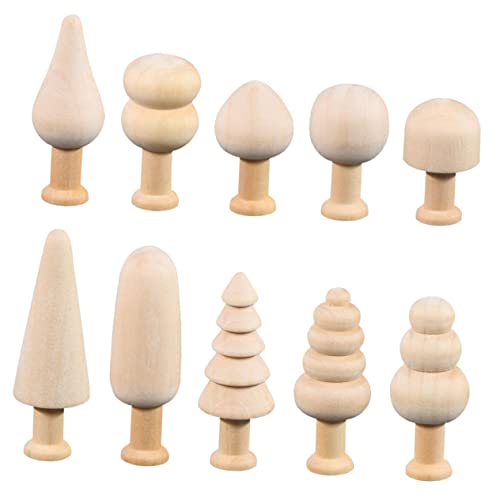 SEWACC 10pcs Woody Mushroom Unfinished Wooden Peg Dolls Peg Dolls Unfinished DIY Unfinished Mushroom Wooden People Doll Wooden Mushroom Crafts Wooden SEWACC