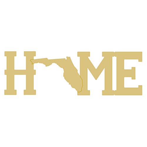 Home Florida Cutout Unfinished Wood Home Decor Sports Themes Everyday Door Hanger MDF Shape Canvas Style 2 (24") Diverse Woodworking