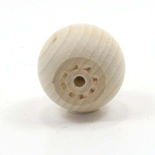 Mylittlewoodshop - Pkg of 50 - Ball with Flat Bottom - 1 inch in Diameter with 9/16 inch Flat Unfinished Wood(WW-KBB100-50) Unique Wood Shapes