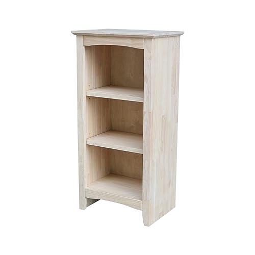 International Concepts Parawood Shaker Bookcase - 36" H Unfinished Solid Wood Shelves IC International Concepts