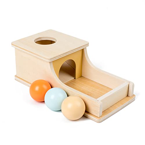 Busy edition Montessori Toys for Babies 6-12 Months Object Permanence Box Wooden Ball Drop Toy Play for 6 Month 1 2 3 Year Old Toddlers Infant Early Busy edition