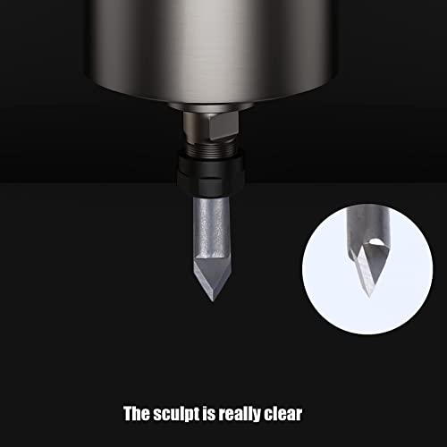 HUHAO 5PCS 60 Degree Router Bits CNC Engraving Router Bit 3D Pyramid Stone Engraving Bits Carving V Bit with 1/4 Shank Router Bit for Stone HUHAO