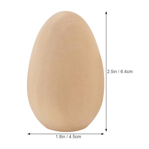 KALLORY Unfinished Wood Eggs to Paint, 10pcs Paintable Wooden Easter Craft Eggs Flat Bottom Eggs for Easter Display Ready to Paint and Decorate L KALLORY