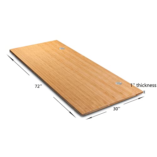VWINDESK 72 x 30 x 1 Inch 100% Solid Bamboo Desk Table Top Only,for Standing Desk Home Office Desk with 60mm Grommets(Right Angle) VWINDESK