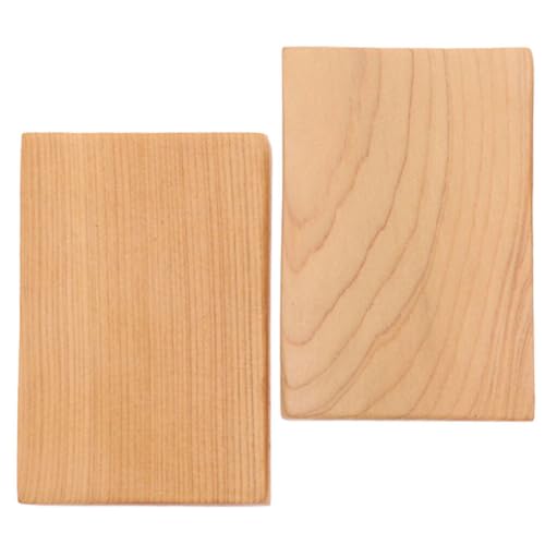 MILISTEN 2 Pcs Unfinished Wood Board Toy Wood Cutout Block Wooden Block Unfinished Wood Slices Wood Cutouts Thick Wood Board Wood Rectangles to Stack Milisten