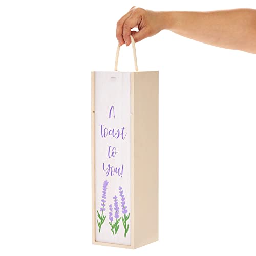 Juvale 2 Pack Unfinished Wooden Wine Boxes with Handles for DIY Crafts, Gifts, Birthday and Housewarming Parties, Customizable with Paint, Juvale