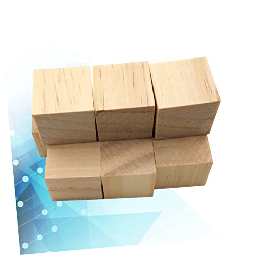 COHEALI 60pcs Wood Craft Supplies Wooden Cubes Bulk Wooden Craft Cubes Wooden Square Cubes Unfinished Wood Cubes Small Wooden Cubes Unfinished Wood COHEALI