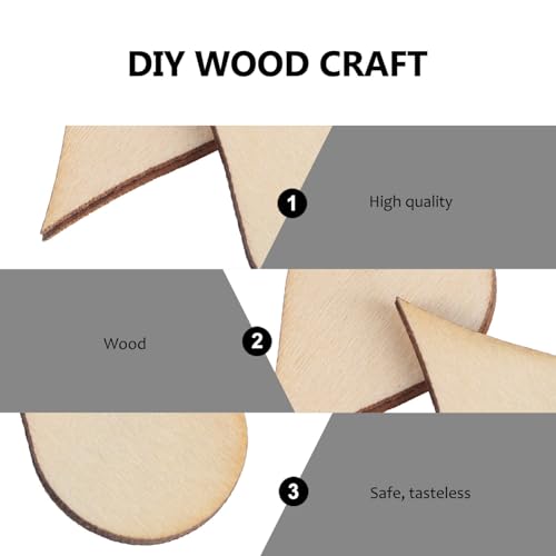 BESTOYARD 50 Pack Nativity Decor Wooden Teardrop Shape Wood Piece Woodsy Decor Wood Teardrop Blanks DIY Craft Wood Embellishments Ornaments Water BESTOYARD