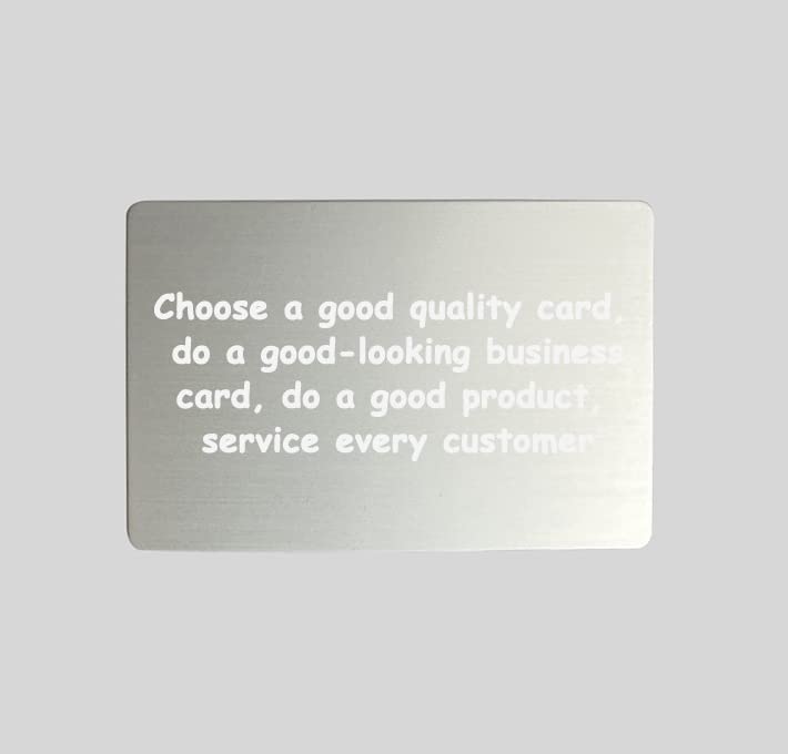 Laser Engraving Blank Cards, Silver Thick Printing Blank Laser Engraving Aluminum Sublimation Metal Business Name Cards For House Office Customer Diy Wokyo