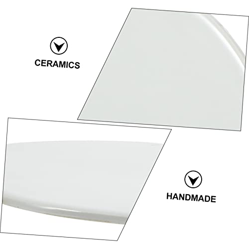 Tofficu Pottery White White Serving Platters Unfinished Ceramic Tiles Unfinished Ceramic Plate Dinner Decoracion para Mesa De Comedor Hand Ceramic Tofficu