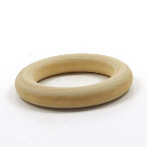 Mylittlewoodshop Pkg of 12 - Ring - 1-1/2 inch outside diameter with 3/4 inches inside diameter and 3/8 inches thick unfinished wood (WW-TR0400-12) Unique Wood Shapes