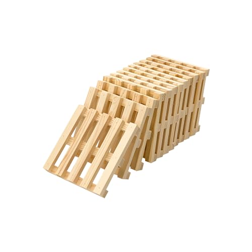 12 Pack Unfinished Wooden Mini Pallet Drink Coasters 4 Inch Square Natural Wood Beverages Coasters Cregugua