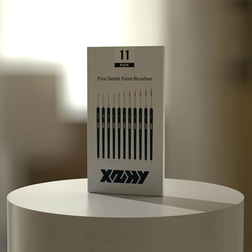 11Pcs Fine Detail Paint Brushes Set Fine Tip Paint Brush Miniature Mini Paints Brush for Watercolor, Oil, Acrylic, Face, Nail, Scale Model Painting XZHY
