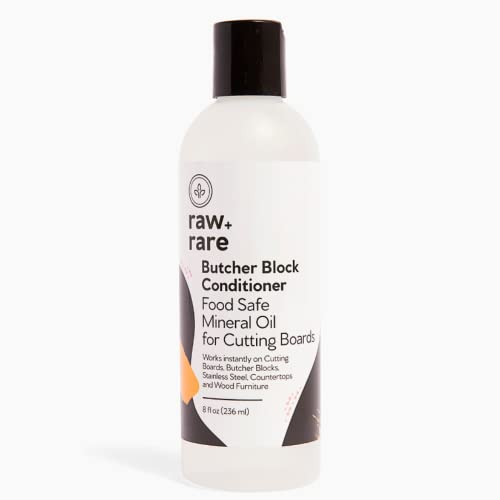 Raw Plus Rare Food Grade Mineral Oil for Wood Cutting Board, Butcher Block, and Countertop Oil - Perfect for Cutting Boards and Walnut Oil Substitute Raw Plus Rare
