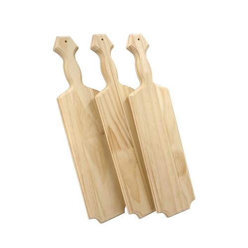 18 Inch 3-Pack Unfinished Wood Paddles Wooden Greek Paddles for Crafts Sorority/Fraternity/DIY Project/Gifts/Wall Decor Cregugua