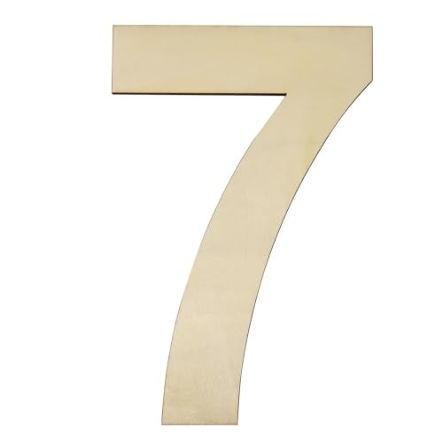 17 Inch Large Wooden Number 7, 1/4 Inch Thick Unfinished Blank Wood Number Slice Sign Board for Wall Decor, Craft, DIY Project, Birthday Wedding HILAZA