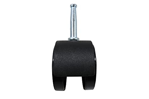 Shepherd Hardware 9418 2-Inch Office Chair Caster, Twin Wheel, 5/16-Inch Stem Diameter, 75-lb Load Capacity, 2-Pack, Black Shepherd Hardware