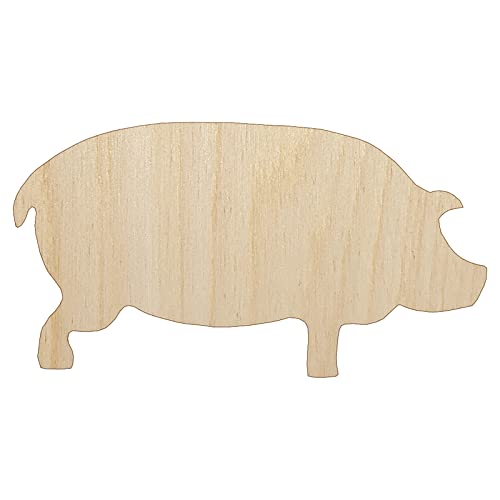 Pig Solid Side View Unfinished Wood Shape Piece Cutout for DIY Craft Projects - 1/8 Inch Thick - 4.70 Inch Size Sniggle Sloth