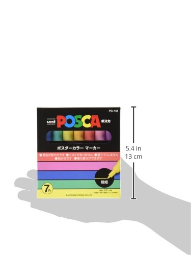 Uni Posca Paint Marker Pen, Extra Fine Point, Set of 7 Natural Color (PC-1M 7C) Uni