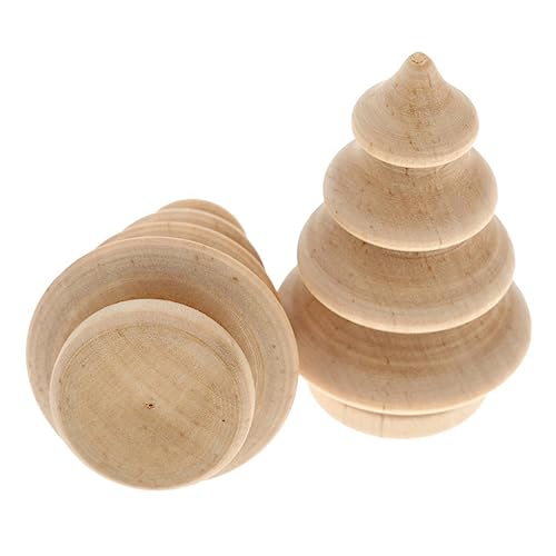 ABOOFAN 60 Pcs Unfinished Doll Crafts Blank Cake Topper Wooden Acorns Unfinished Wooden Christmas Peg Doll Wooden Puppet Toys DIY Wooden Christmas ABOOFAN