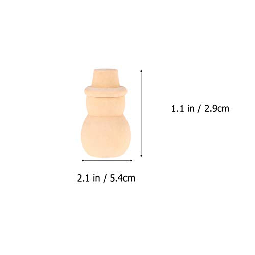 NOLITOY Wedding Topper 10pcs Unfinished Wood Snowman Christmas Snowman Blank DIY Wooden Snowman Peg Dolls for Christmas Party Decoration Leupold Hat NOLITOY