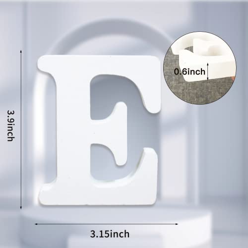 AOCEAN 4 Inch White Wood Letters Unfinished Wood Letters for Wall Decor Decorative Standing Letters Slices Sign Board Decoration for Craft Home Party AOCEAN