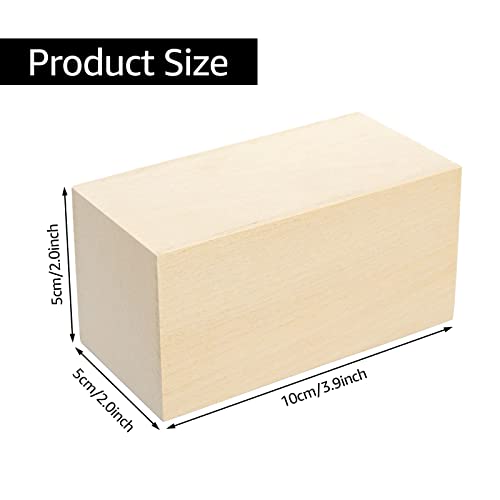 ACXFOND 10 Pack Basswood Carving Blocks, 4x2x2 inch Unfinished Wood Blocks for Crafts, Wood Carving Blocks Cubes for Home, Arts, Crafts, Class, ACXFOND