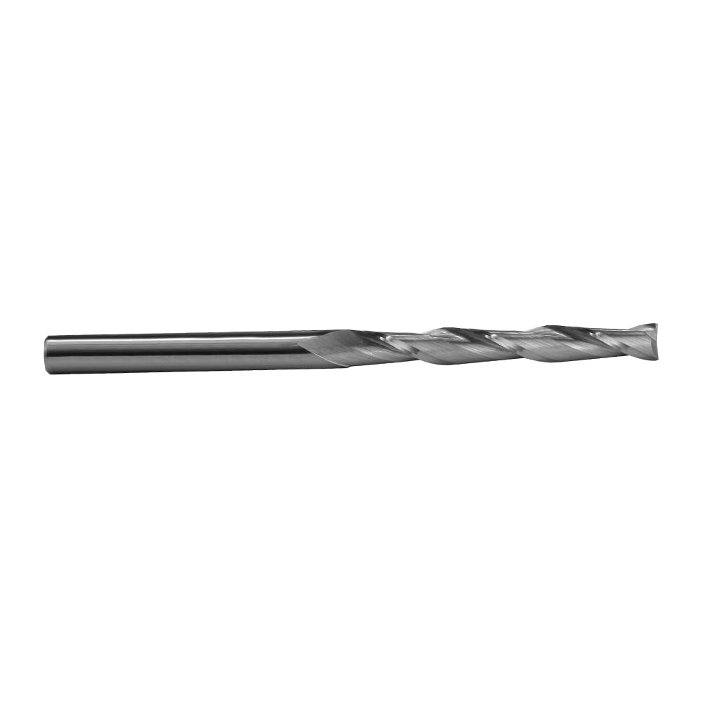 Square End Mill JESTUOUS Carbide 2 Spiral Flute Drill Bits 1/4" Shank Dia.2" Cut Length for Drilling Slotting,1 Piece JESTUOUS