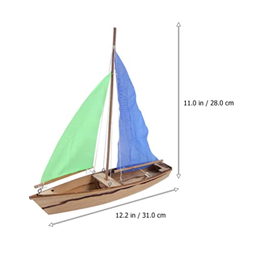Gadpiparty 1Set DIY Wooden Sailboat Model Kits, Wood Boat Craft Model Boat Building Activities Woodcrafts Education Puzzle Toy for Kids Party Favors Gadpiparty