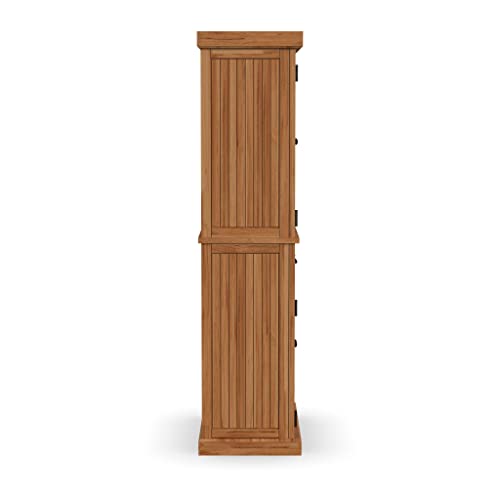 Homestyles Nantucket Storage Cabinet Kitchen Pantry with Drawers and Adjustable Shelves, 71.5 Inch Height, Natural Brown Maple Finish homestyles