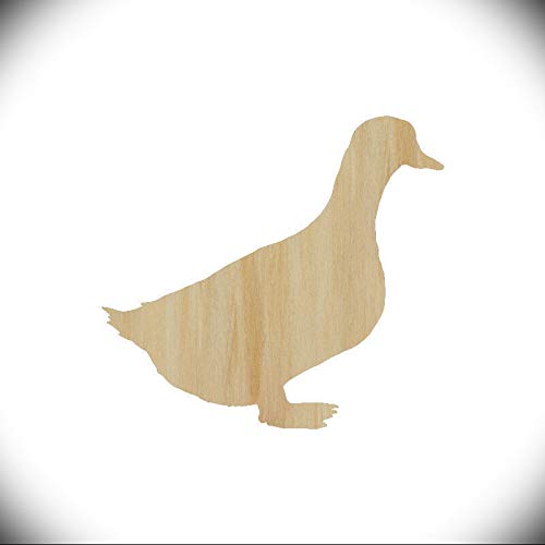 Duck Laser Unfinished Cut Out Wood Shape Craft Supply Wood Craft Pekin Duck Cutout 1/4 Inch Thickness, Size 5" Ornament for DIY Craft Projects Rubstamper
