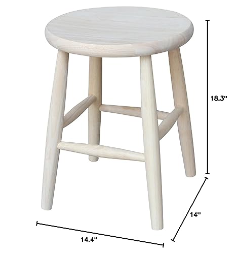 International Concepts 18-Inch Scooped Seat Stool, Unfinished IC International Concepts