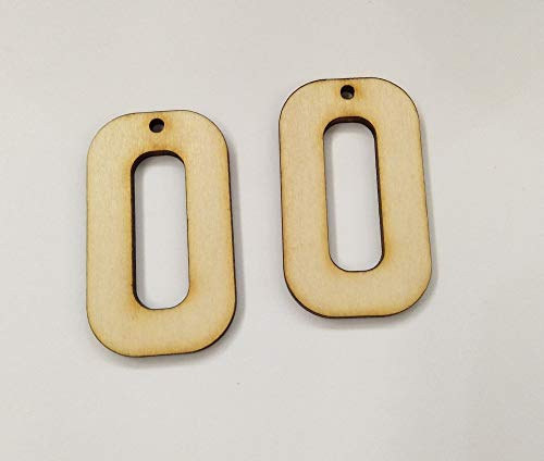 30PCS Unfinished Wood Laser Cutout Hollow Rectangle Bars,DIY Unfinished Bar Dangle Earring Jewelry Blanks,Wood Jewelry,Wood Jewelry Blanks (2") ACFENG
