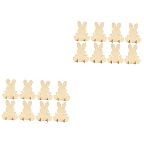 Operitacx 4 Sets Handmade Rabbit Material Unfinished Bunny Table Ornament Rabbit Shape Tabletop Decoration Dinner Table Decor Hand Decor Bunny Wood Operitacx