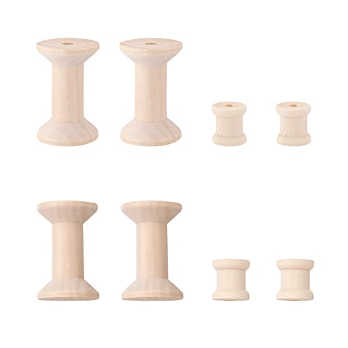 250pcs Wooden Empty Thread Spools Unfinished Wood Cylinder Wire Weaving Bobbins for Arts Crafts Cord Roll Sewing Stitch Embroidery Floss Thread EEE ELECRELIVE